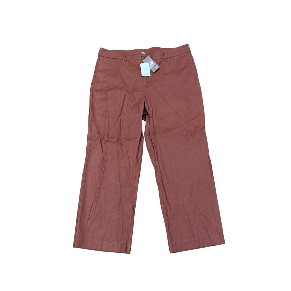 J. Jill Red Oak Linen Stretch Wide Leg Pants Trousers Women 14 New Versatile $79